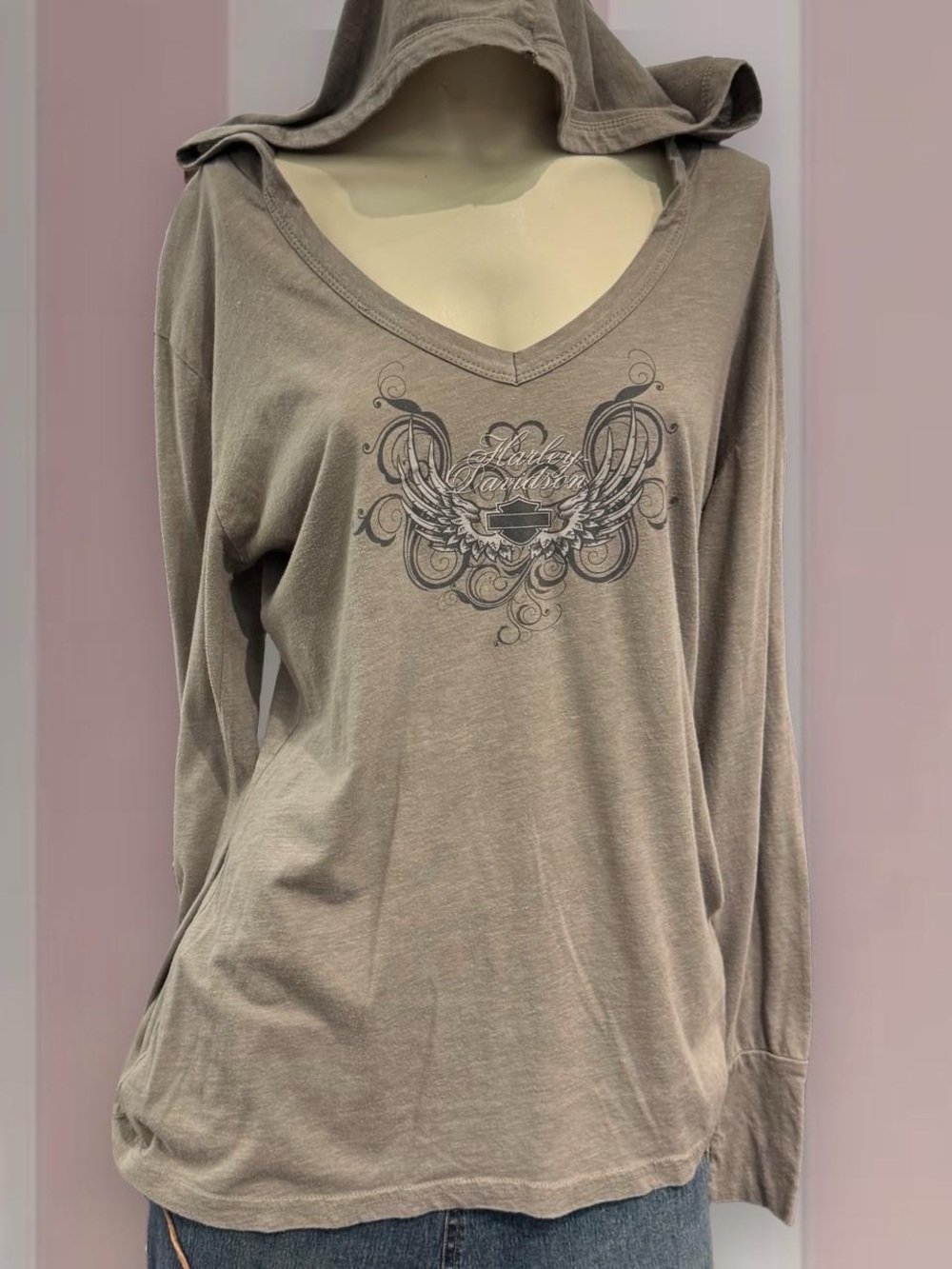 Harley Davidson Hooded long sleeve shirt